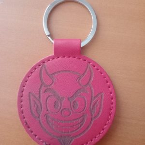 Porte Cle Simili Cuire Rouge